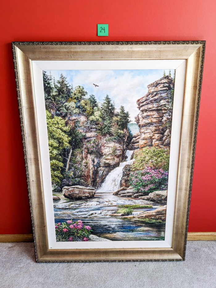 24. Waterfall Print by William Mangum (signed) 5/50