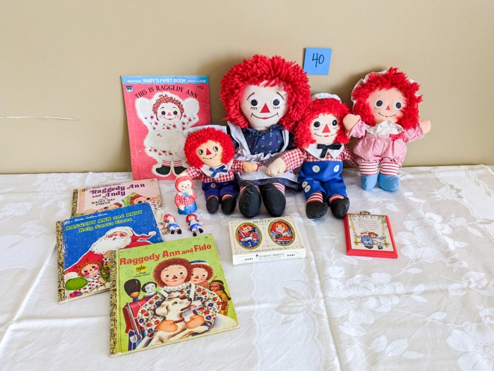 40. Raggedy Ann Dolls, Books + Collectibles