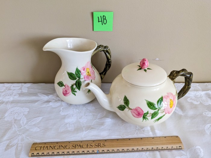 48. Francisican Desert Rose Pitcher + Teapot