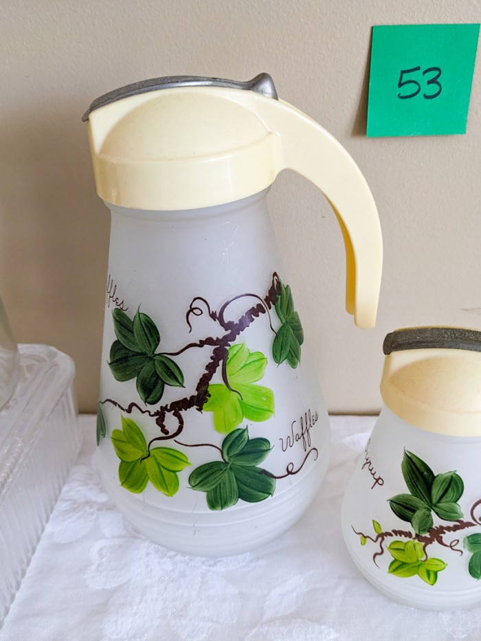 53. Vintage Pitchers, Fridge Storage, Chicken w/ Measuring Spoons - Image 8