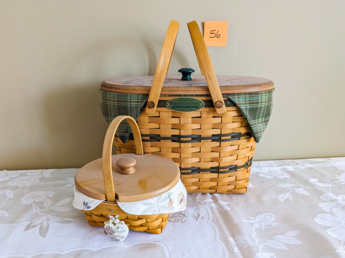 56. (2) Longaberger Baskets w/ Lids