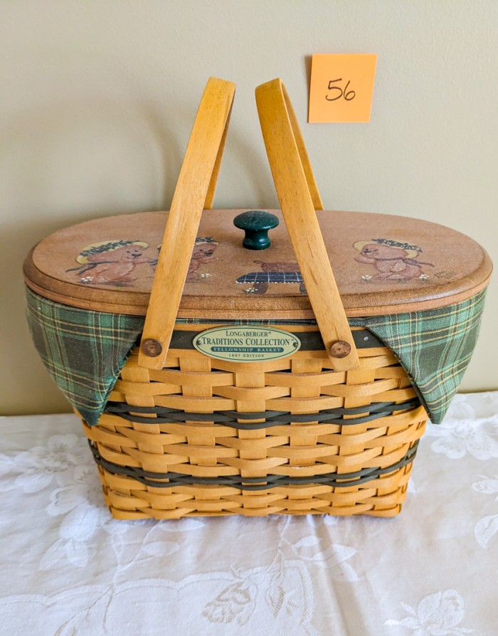 56. (2) Longaberger Baskets w/ Lids - Image 8