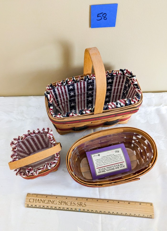 58. (3) Longaberger Baskets - Image 3