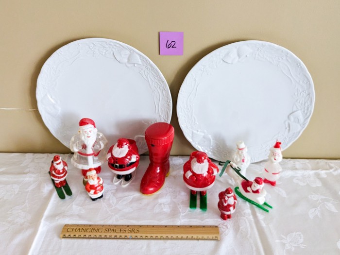 62. (2) Mikasa Platters + (10) Vintage Plastic Holiday Figures - Image 3