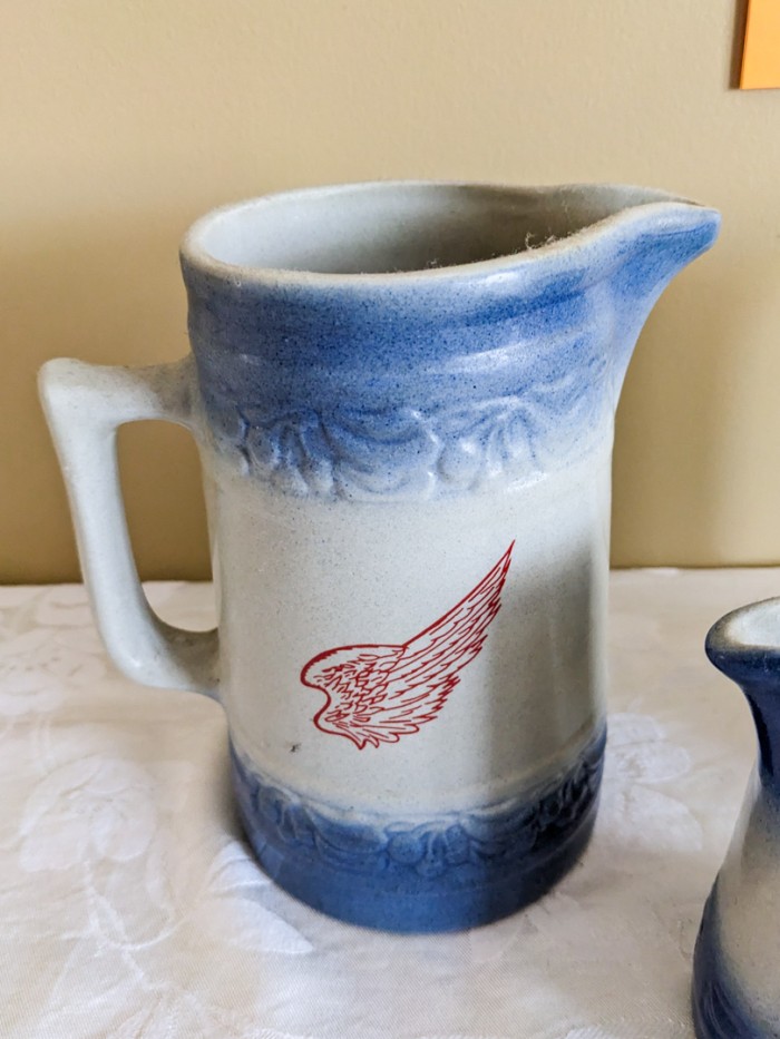 66. (3) Redwing "Home" Stoneware Pitchers - Image 2