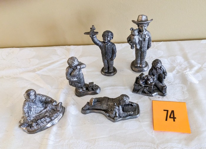 74. (6) Pewter Figurines