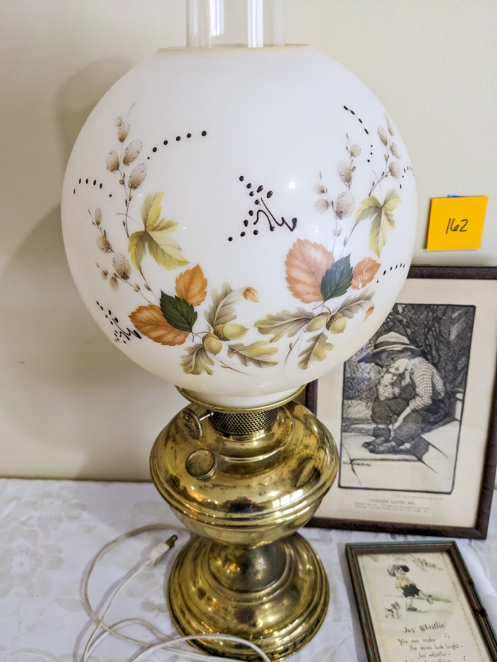 162. 23" Lamp + (2) Vintage Prints - Image 2