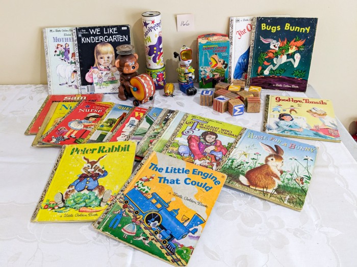 166. Vintage Toys + (17) Books