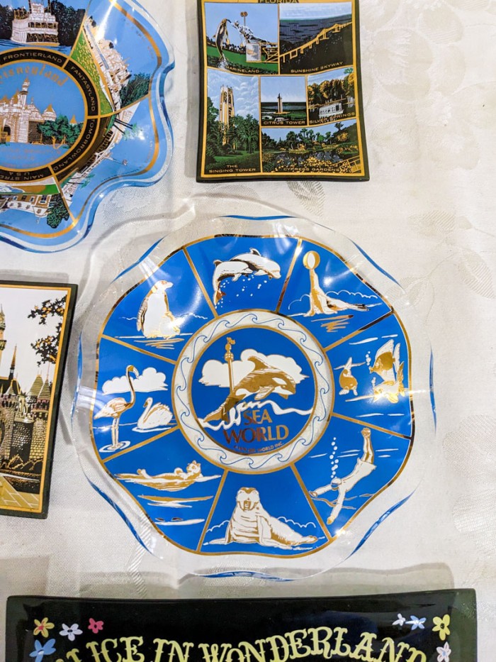 183. (10) Vintage Glass Houze Disney, Sea World + Florida Trays - Image 5