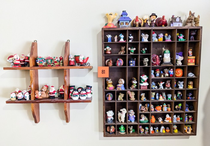 81. (2) Wood Displays + Hallmark Miniatures