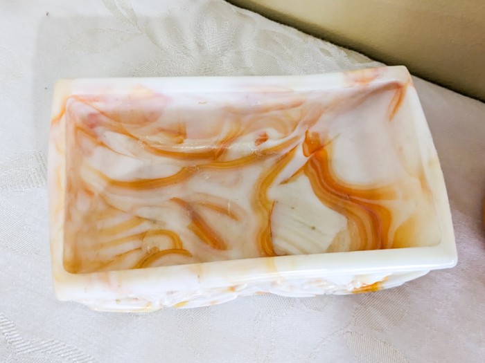 89. (8) Akro Agate Orange Glassware - Image 6