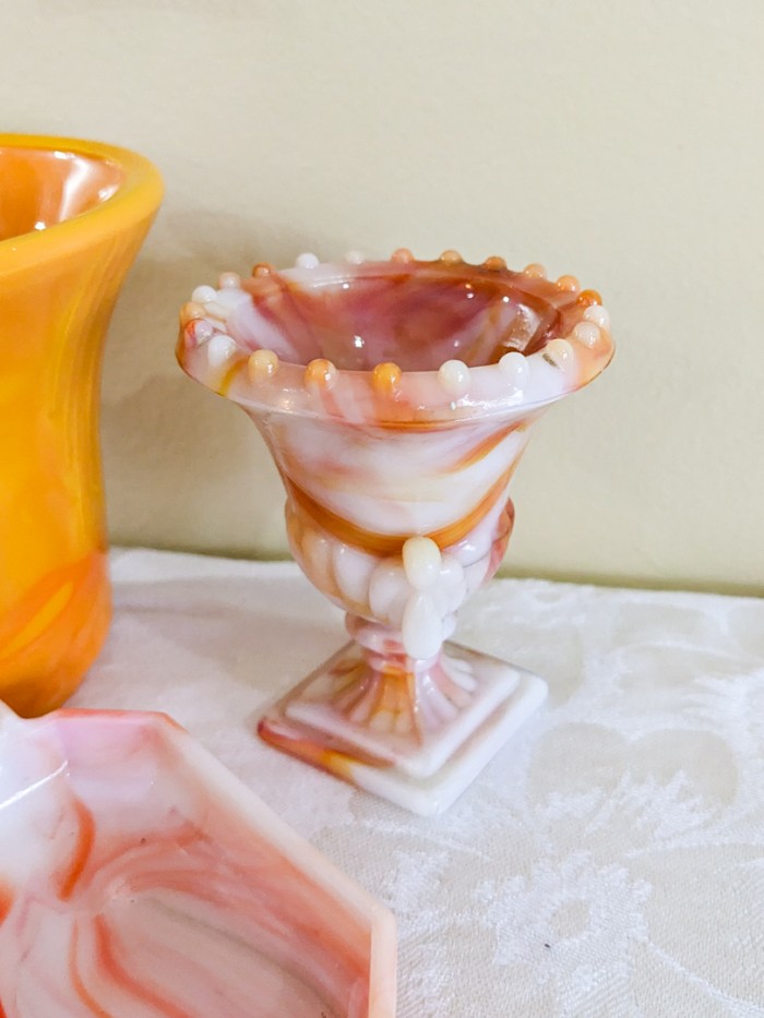 92. (6) Akro Agate Orange Glassware - Image 4