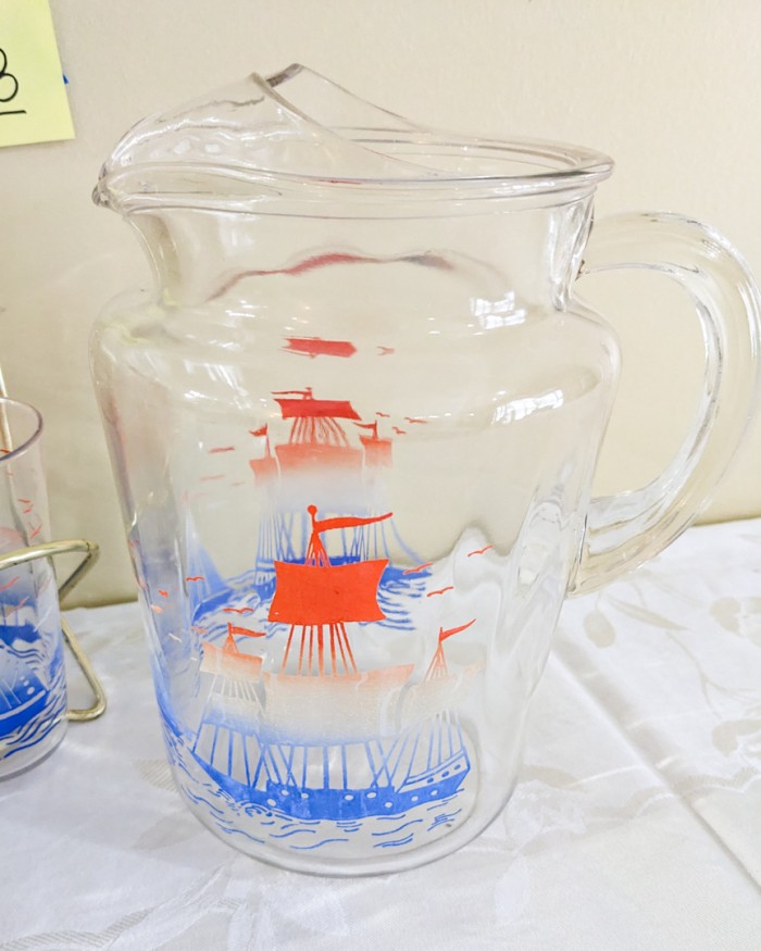 98. Pitcher, (8) Glasses + Carrier - Image 2