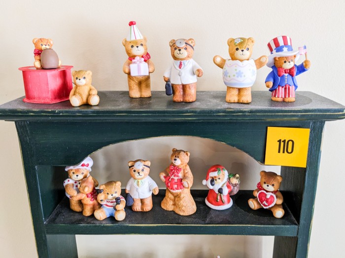 110. (25+) Enesco Ceramic Bears + Display Shelf - Image 2