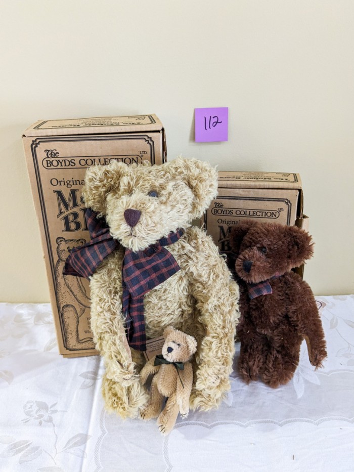 112. (3) Mohair Boyds Bears