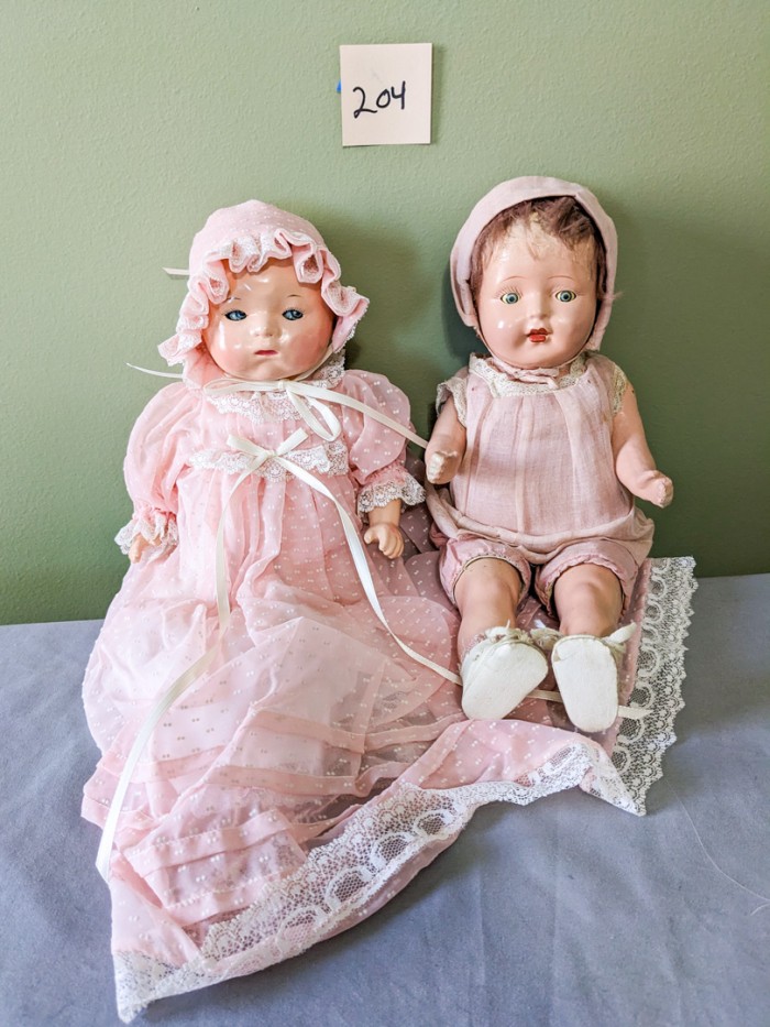 204. (2) Antique Dolls