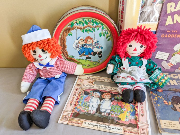 235. Raggedy Ann Dolls, Tin + Books - Image 5