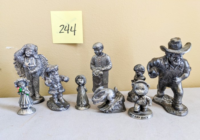 244. (9) Pewter Figurines