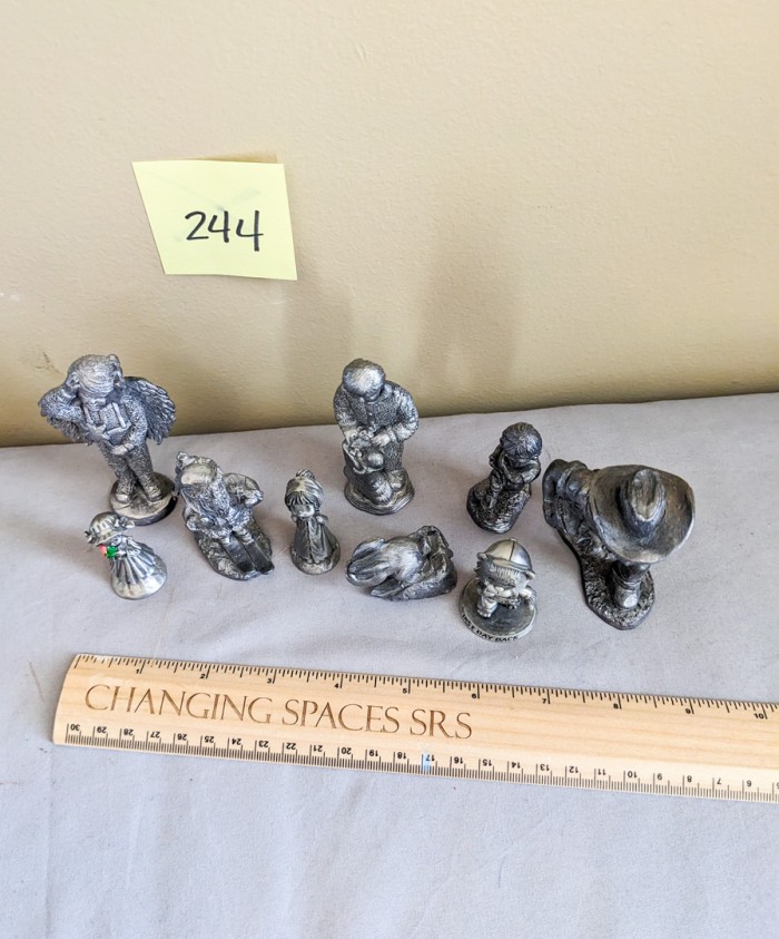 244. (9) Pewter Figurines - Image 3