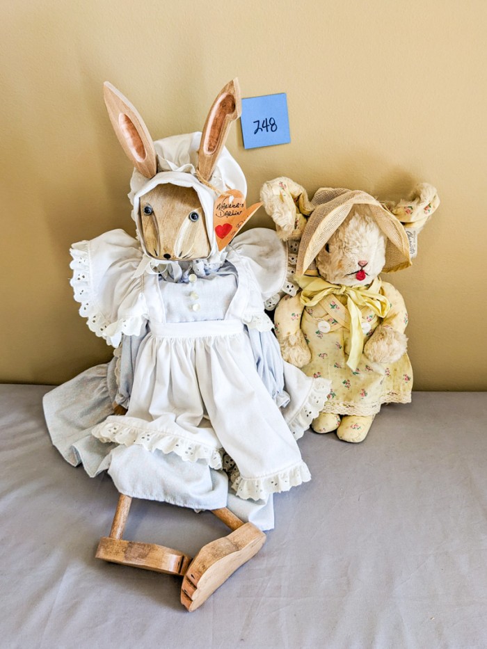 248. Wood Bunny + Antique Bunny