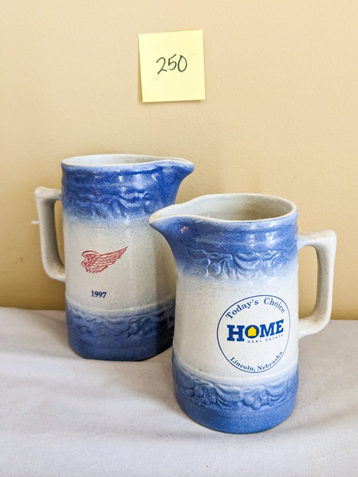 250. (2) Red Wing "Home" Stoneware Pitchers