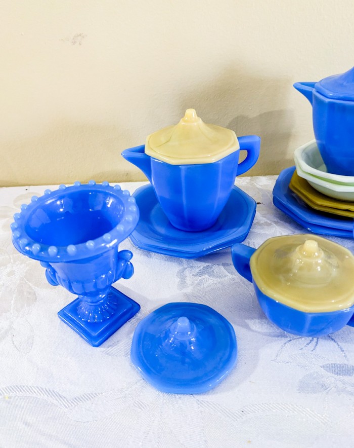 307. Akro Agate Mini Tea Set + Dishes - Image 2