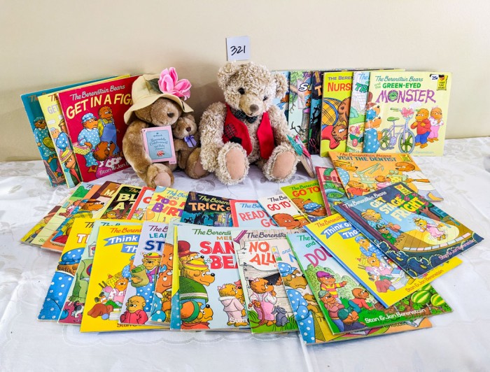 321. (30+) Berenstain Bears Books + (2) Teddy Bears