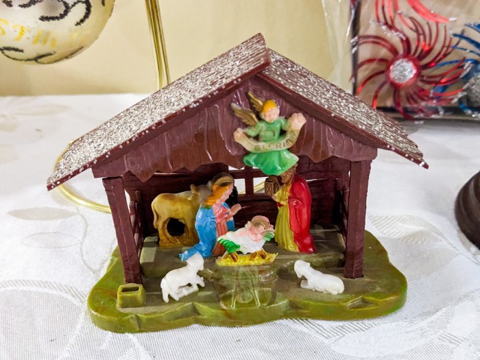 328. Vintage Shiny Brite Ornaments + Plastic Nativities - Image 6