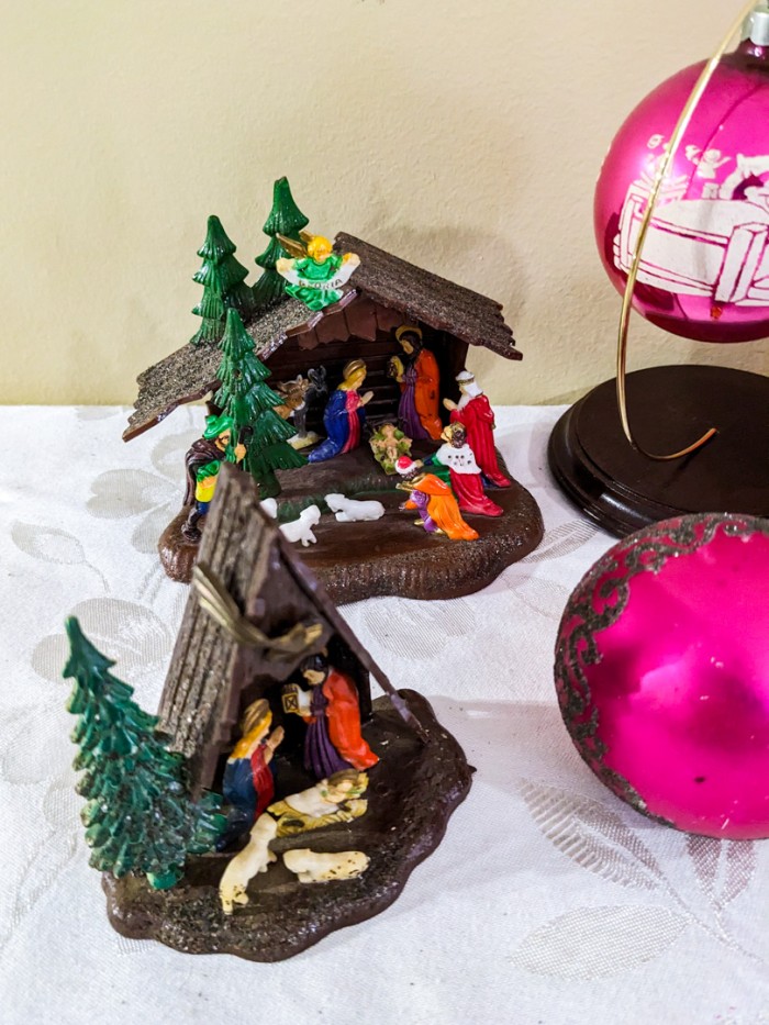 332. Shiny Brite Ornaments + (6) Plastic Nativities - Image 2