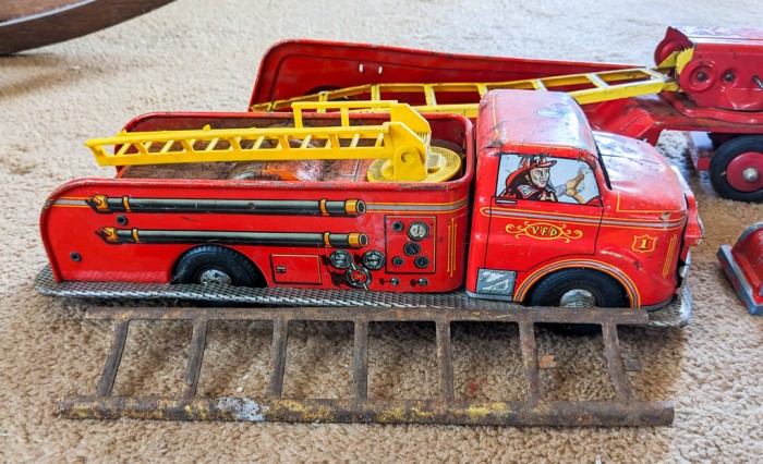 45. (4) Vintage Metal Fire Trucks - Image 2