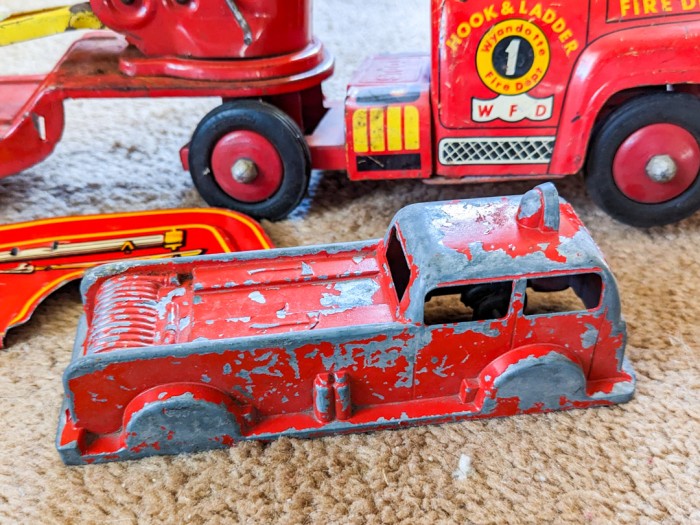 45. (4) Vintage Metal Fire Trucks - Image 6