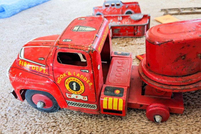 45. (4) Vintage Metal Fire Trucks - Image 4