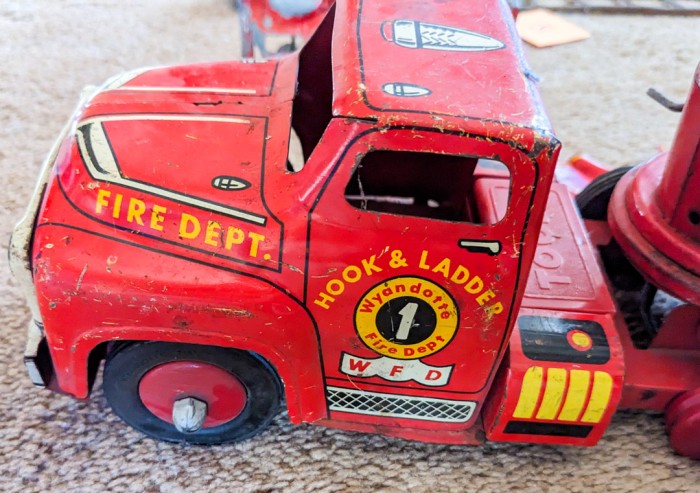 45. (4) Vintage Metal Fire Trucks - Image 3