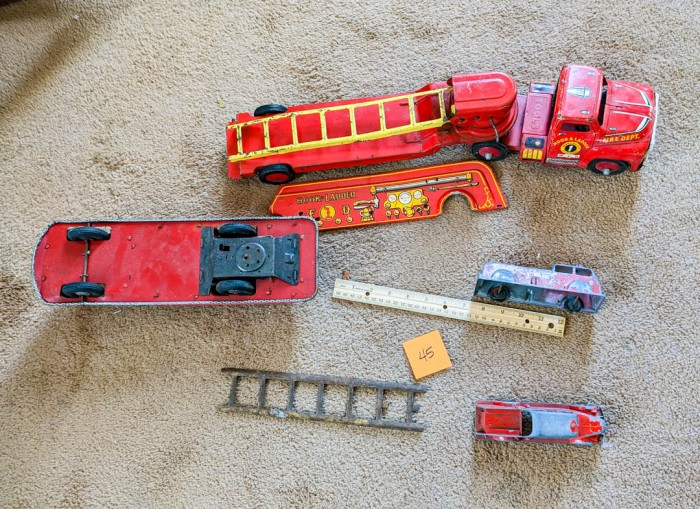 45. (4) Vintage Metal Fire Trucks - Image 13