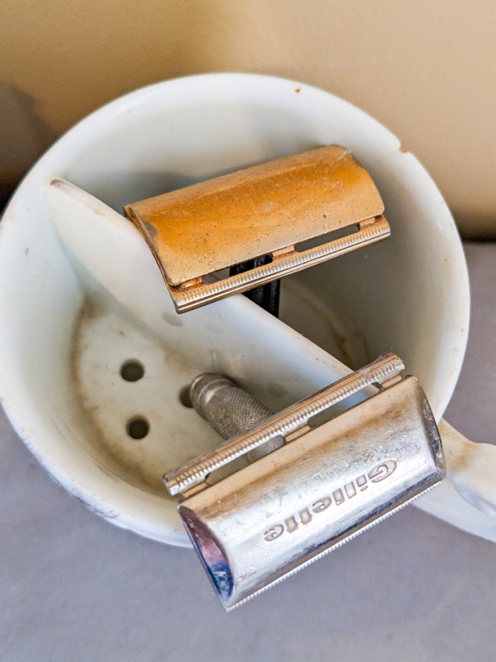 200. Shaving Mug, Razors, Mirrors, Gold Filled Frames + Collectibles - Image 9