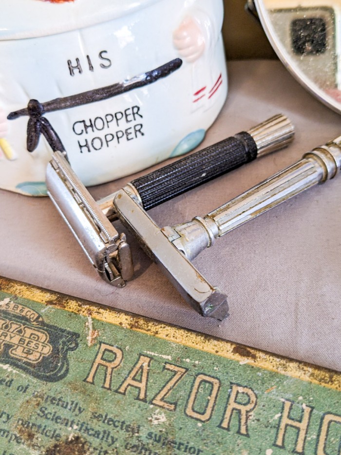 200. Shaving Mug, Razors, Mirrors, Gold Filled Frames + Collectibles - Image 6