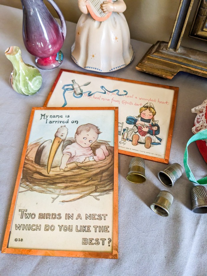 208. Vintage Frame, Mini Vases, Figurines, Book + Collectibles - Image 6