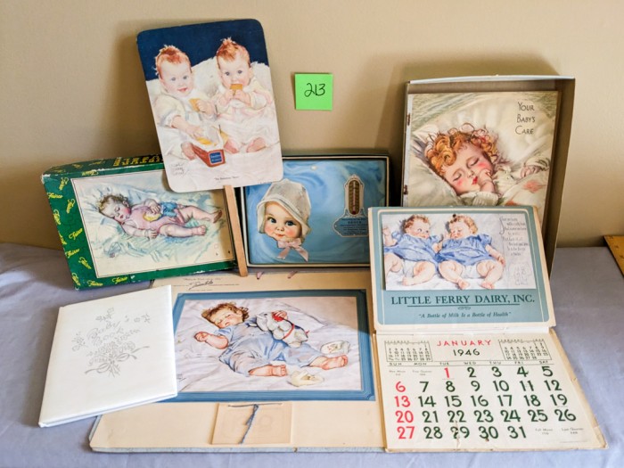 213. Vintage Baby Advertising, Albums + Puzzle