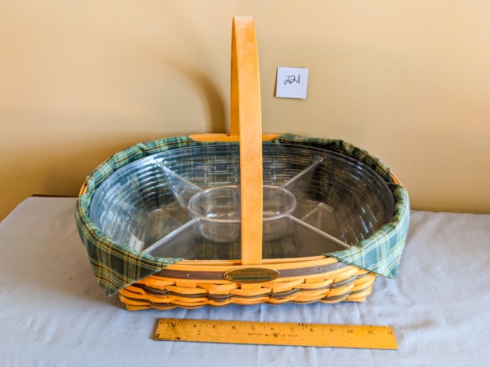 221. Longaberger Basket w/ Divided Liner