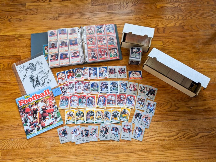 238. Football Cards + Johnny Rodgers Art (signed)