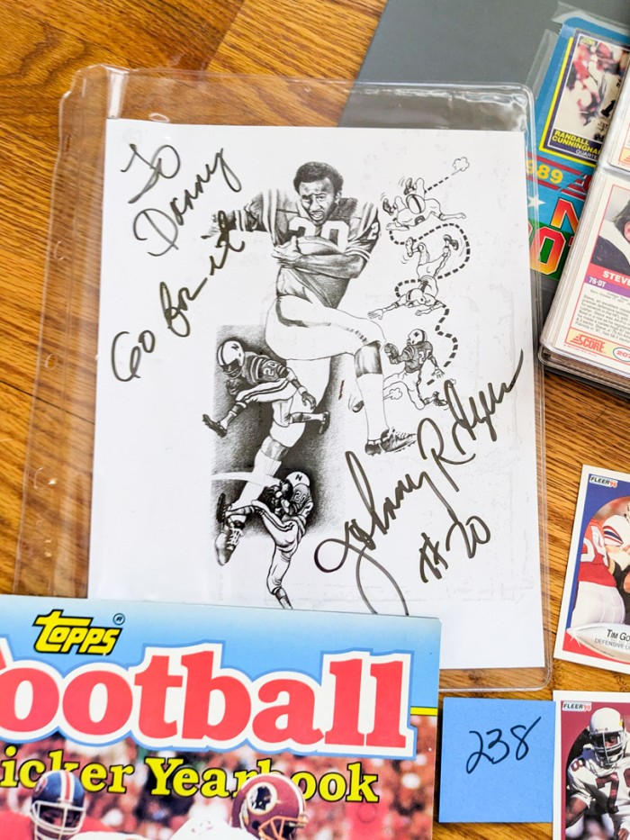 238. Football Cards + Johnny Rodgers Art (signed) - Image 2