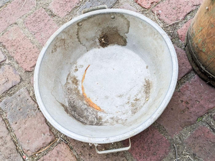 108. Antique Firkin, Kraut Cutter + Metal Bowl - Image 4