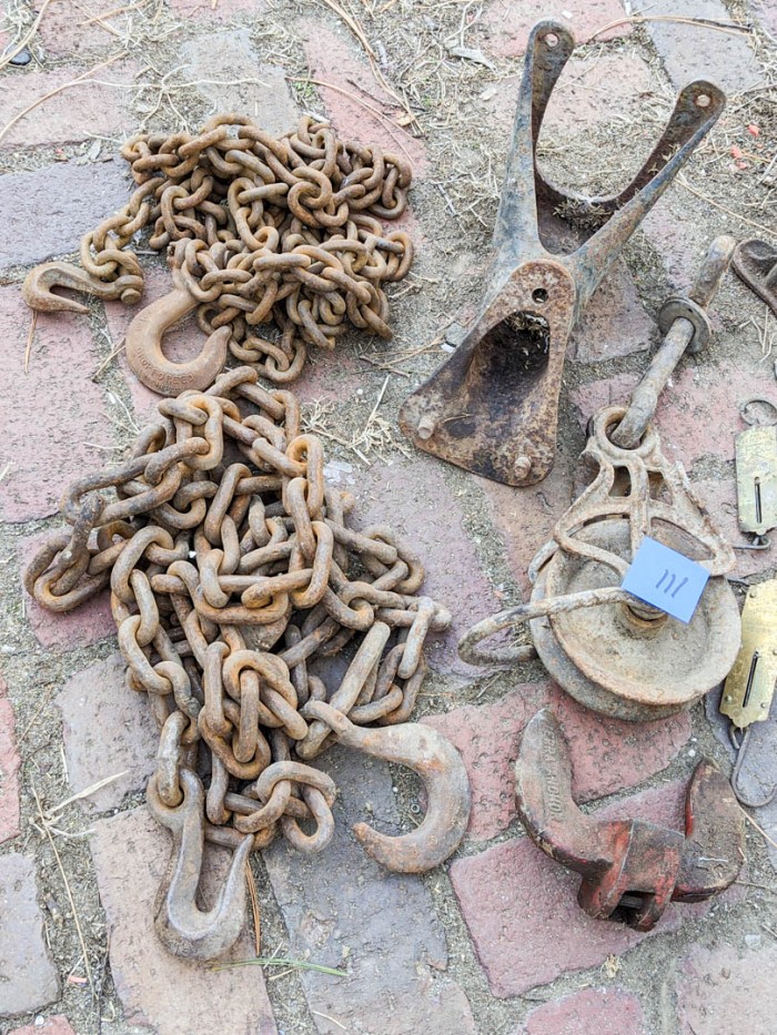 111. Pulley, Chains, Scales + Misc. Metal Pieces - Image 8