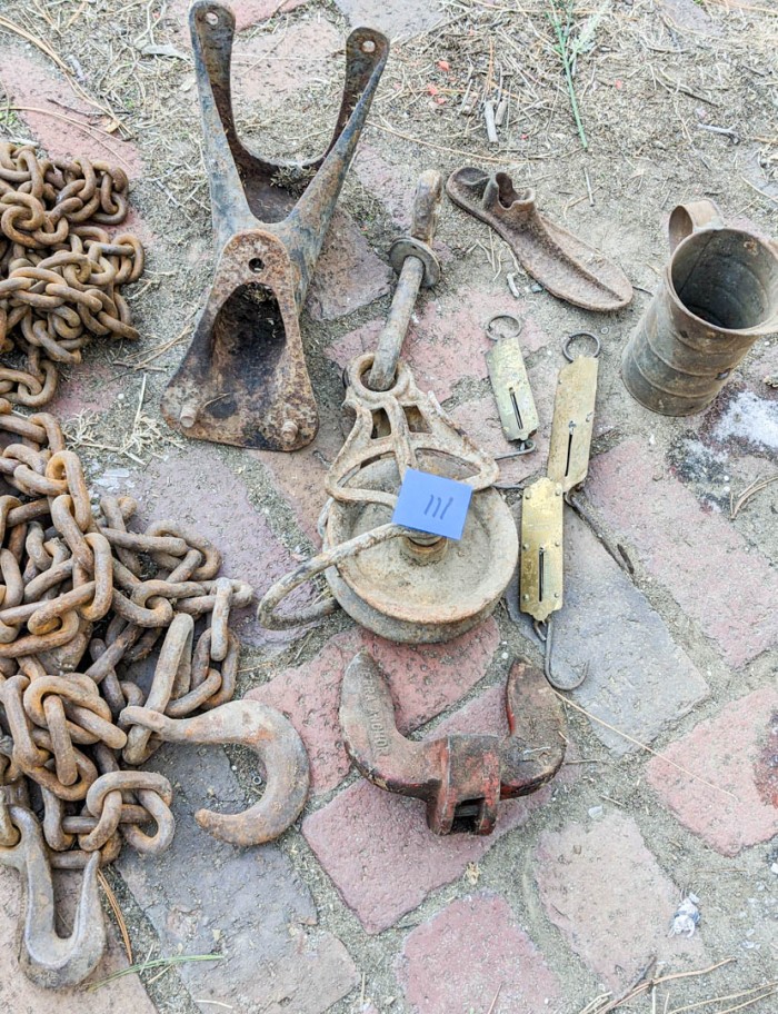 111. Pulley, Chains, Scales + Misc. Metal Pieces - Image 7