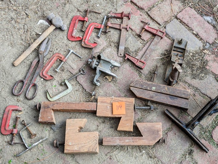 114. Vintage Clamps, Vise + Tools - Image 2