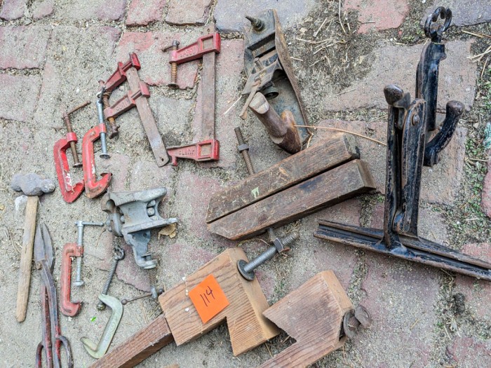 114. Vintage Clamps, Vise + Tools - Image 3