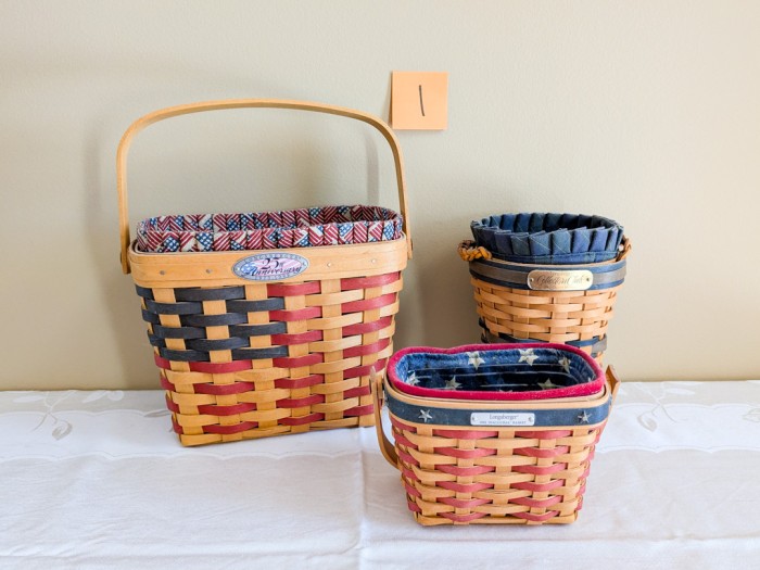 1. (3) Longaberger Baskets