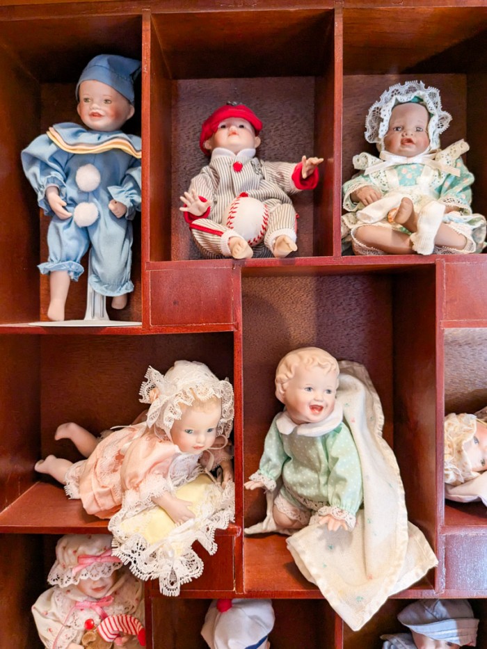 3. (11) Dolls w/ Wall Shelf - Image 5