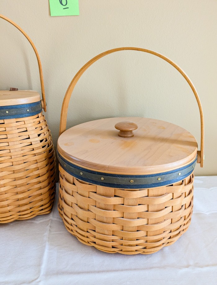 6. (2) Longaberger Baskets w/ Lids - Image 2