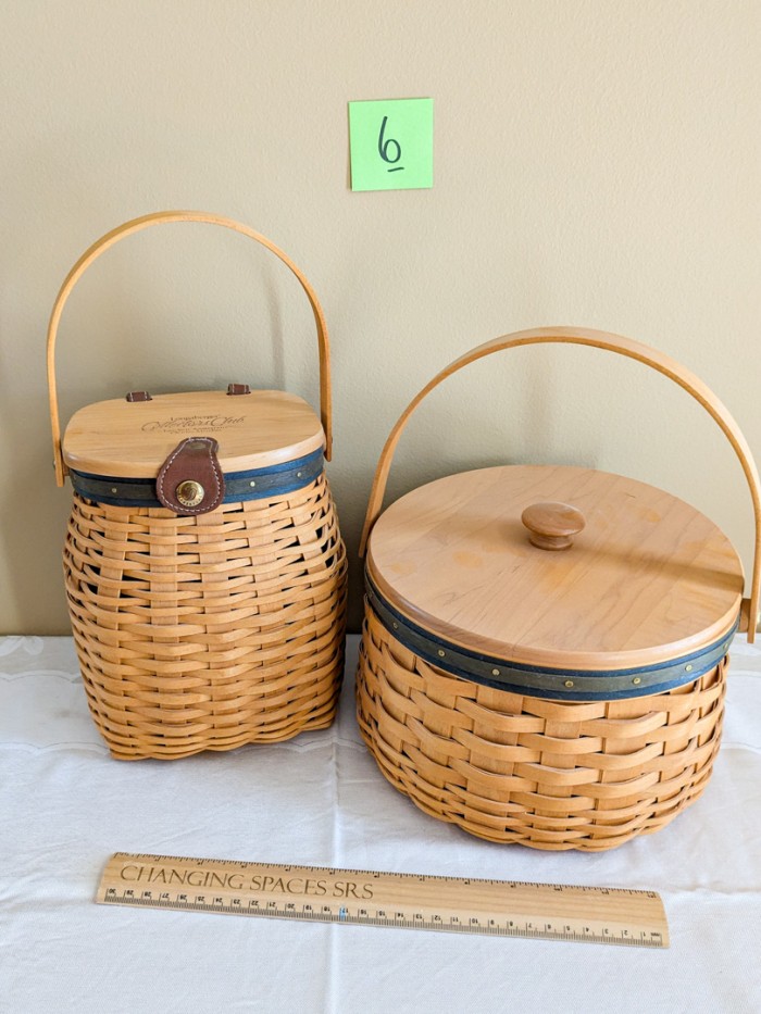 6. (2) Longaberger Baskets w/ Lids - Image 4